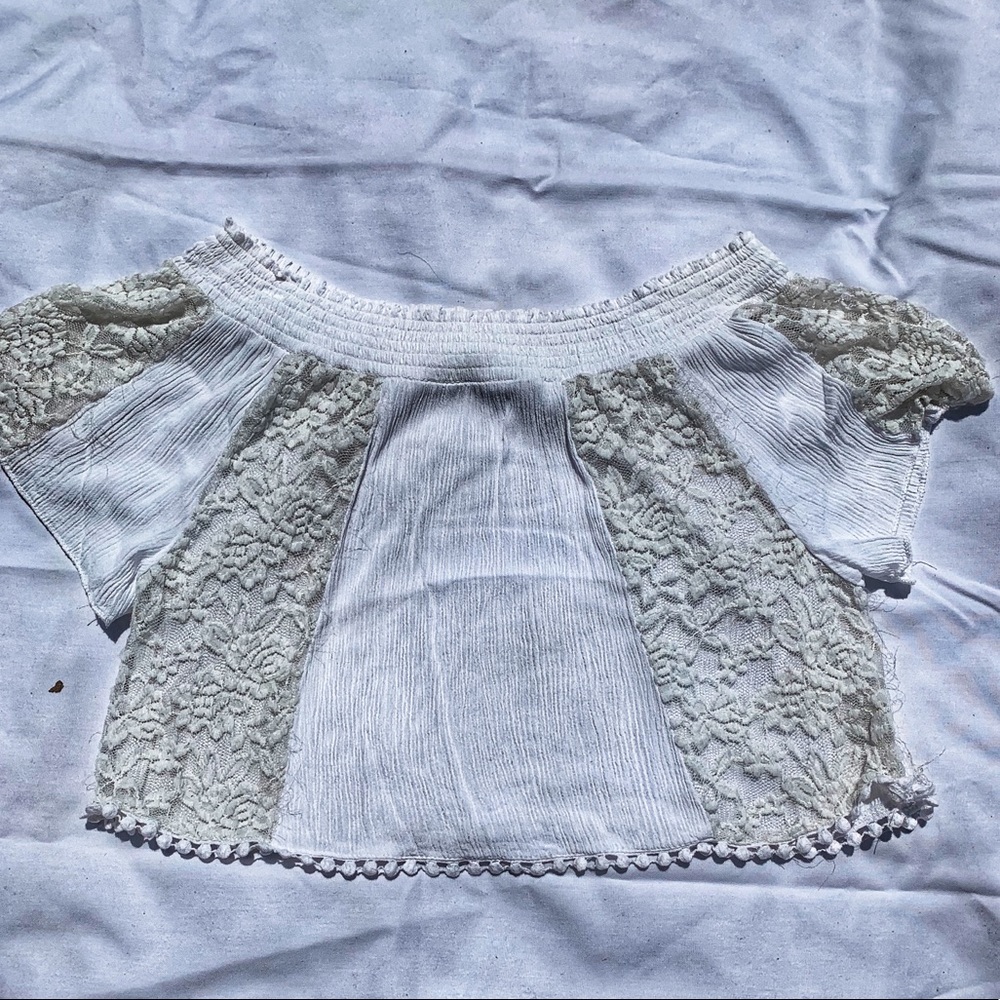 White Off-The-Shoulder Ambiance Top